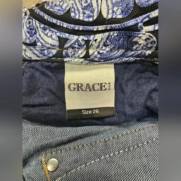 Grace In LA Skinny Jeans Patchwork Womens Size 26 - Picture 12 of 14